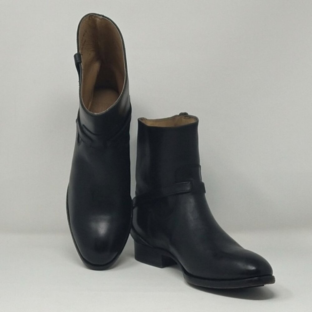 Women's Frye Lindsay Plate Short Black Genuine Leather Boots-Size 8